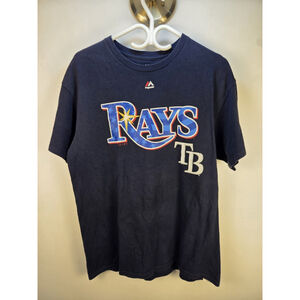 Tampa Bay Rays MLB Majestic Marine T-Shirt Size Large #3 Evan LONGORIA Pre-Owned